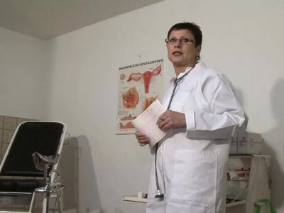 German mature nurse fingering herself in hot solo action with sex toy