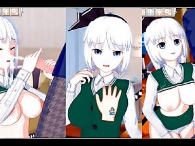 Eroge koikatsu touhou youmu konpaku rubs her boobs h 3dcg big breasts anime video touhou project hentai game