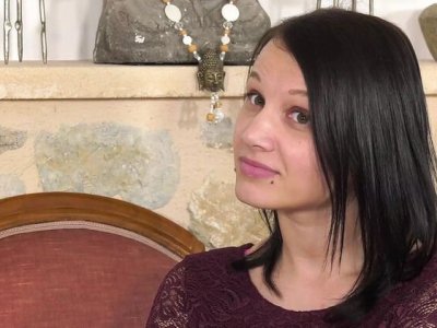 German milf s first threesome with 2 guys - hot amateur brunette sucks big cock